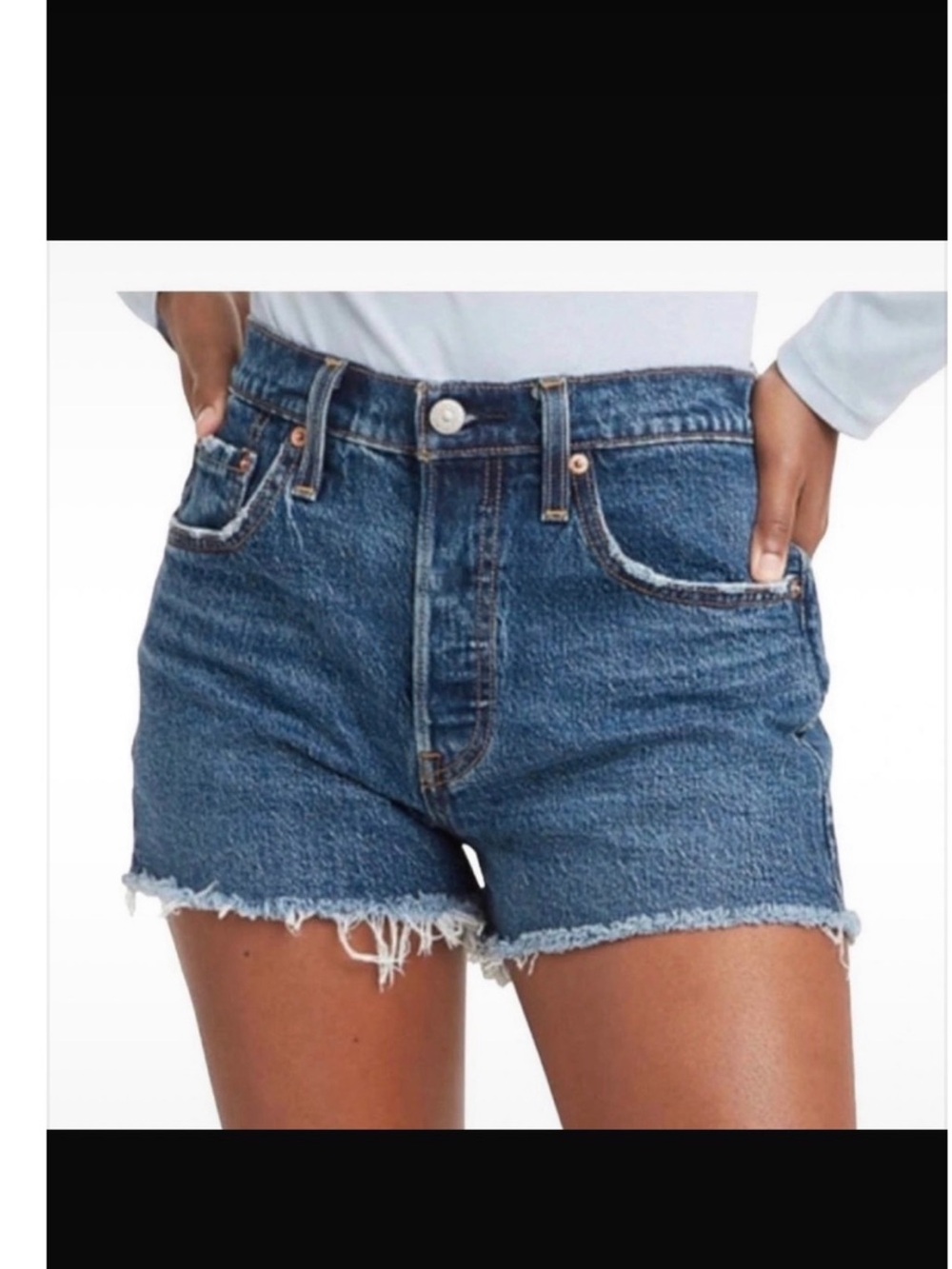 BKE NWOT Women's Dark Blue High-Rise Frayed Hem Jean Shorts